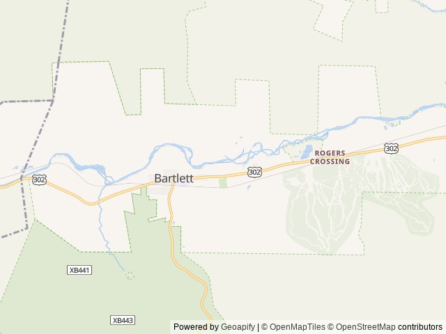 Map of Alpine Garden Camping Village & Winery location at Bartlett, NH, United States
