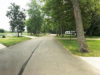 View of roadway in Potter’s North campground loop.