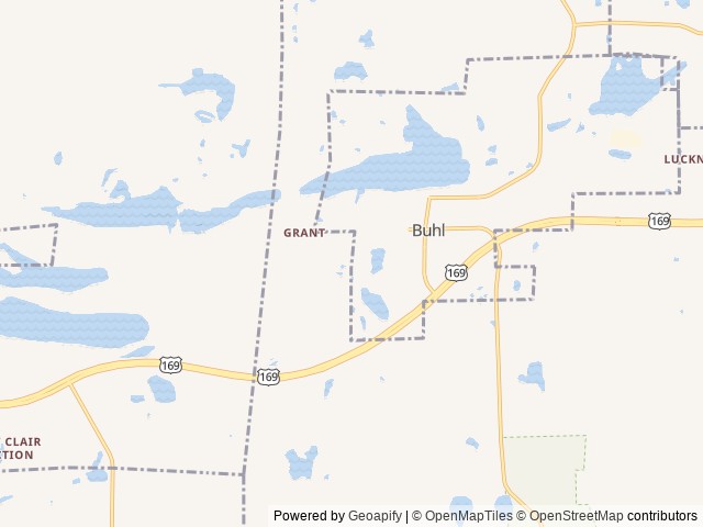 Map of Stubler Beach Campground location at Buhl, MN, United States
