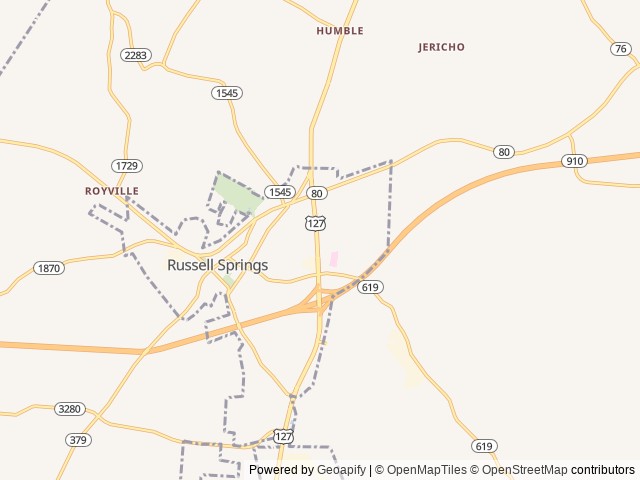 Map for Beautiful camper very roomy near Russell Springs, TN