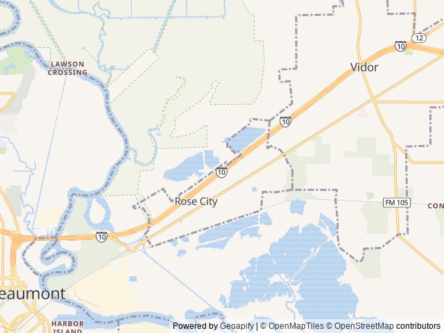 Map of Boomtown USA RV Resort location at Vidor, TX, United States