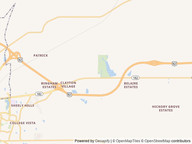 Map of Pine Cove RV Park location at Starkville, MS, United States