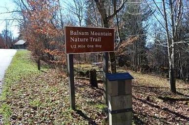 BALSAM MOUNTAIN CAMPGROUND Trail sign