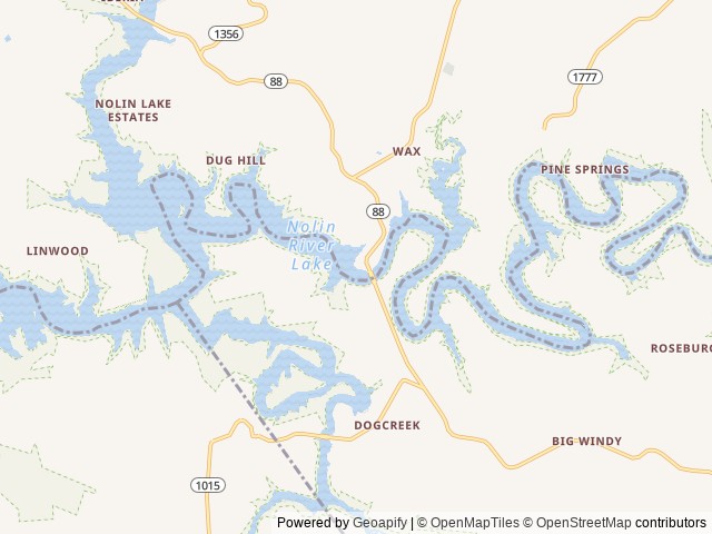 Map of Wax location at Clarkson, KY, United States