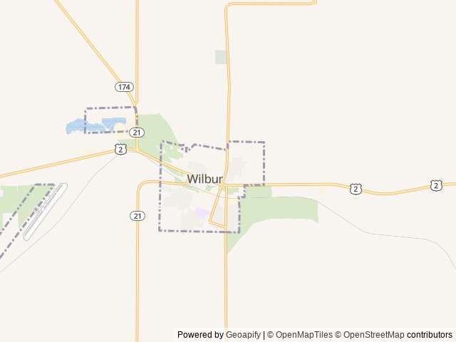 Map of Goose Creek RV Park & Campground location at Wilbur, WA, United States