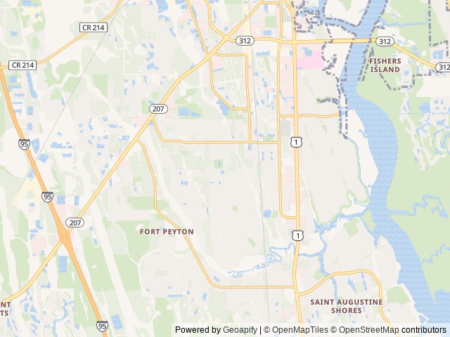 Map for 2016 Keystone RV Cougar 26RBI near St. Augustine, FL