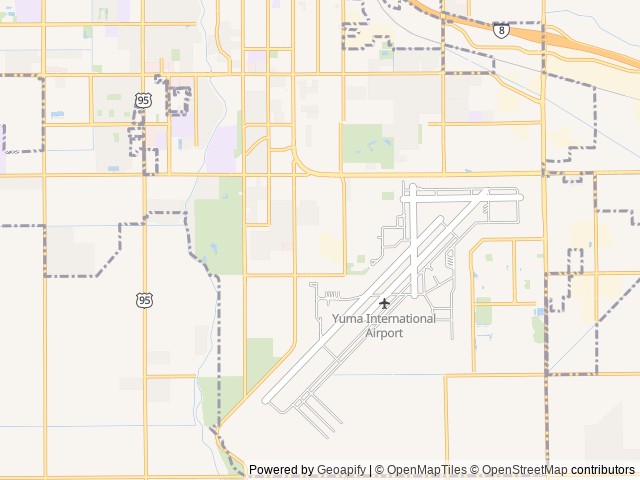 Map of Desert Holiday RV Resort location at Yuma, AZ, United States