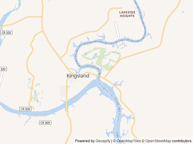 Map of Rio Vista Resort location at Kingsland, TX, United States