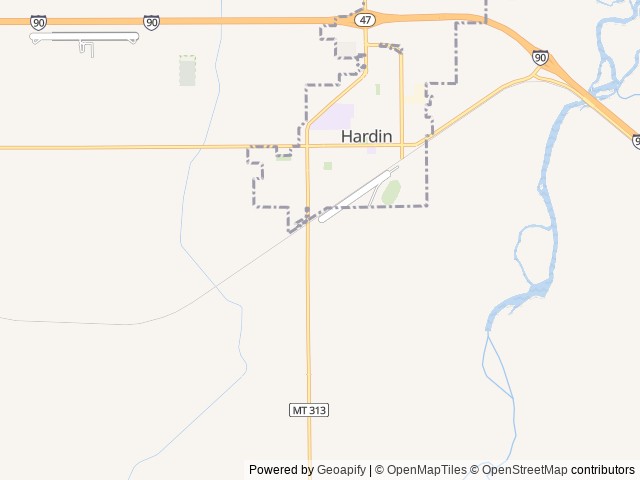 Map for 2018 Keystone RV Avalanche 301RE near Hardin, MT