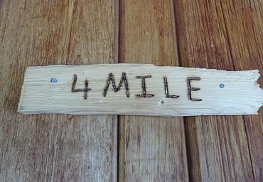 Rustic sign on door
