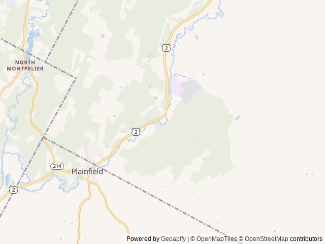 Map of Onion River Campground location at Plainfield, VT, United States
