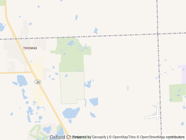 Map of Horseshoe Lake Campground location at Oxford, MI, United States