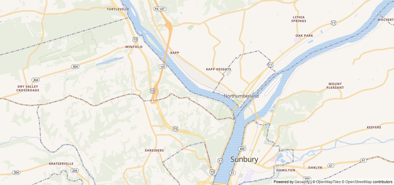 Map for LAZE DAZE near Selinsgrove, PA