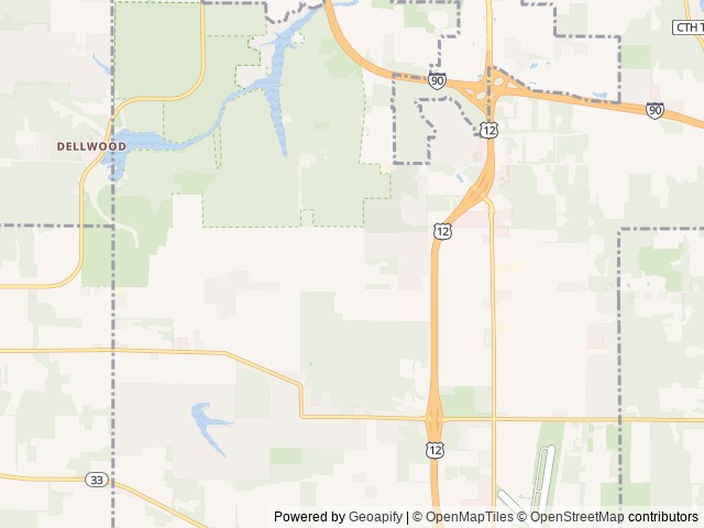Map of Dell Pines Campground location at Baraboo, WI, United States