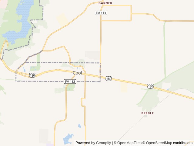Map of Quiet Country RV Park location at Millsap, TX, United States