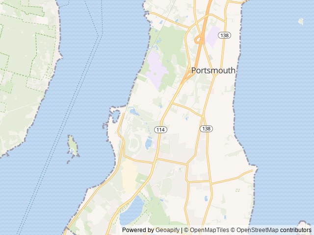Map of Weathervane Cottages location at Portsmouth, RI, United States