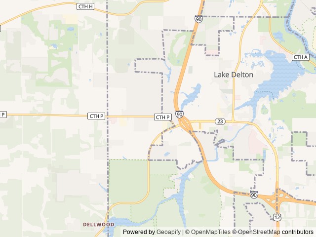 Map of Country Roads Motorhome & RV Park location at Wisconsin Dells, WI, United States