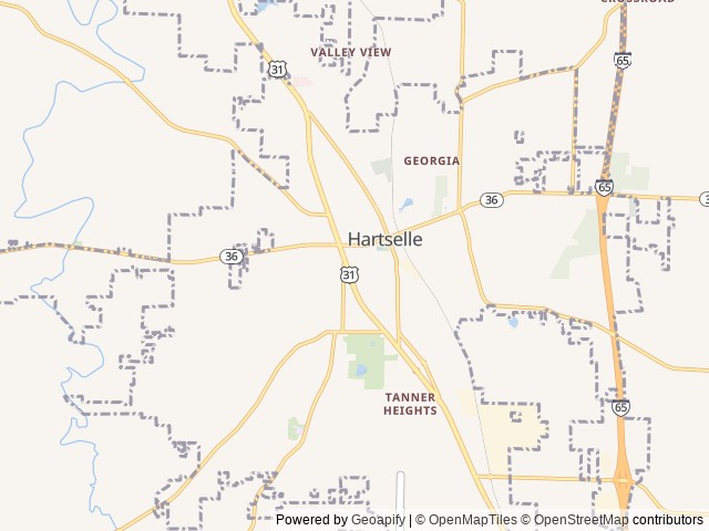 Map for Our Home Away From Home near Hartselle, AL