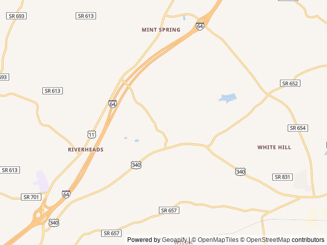 Map of Walnut Hills Campground & RV Park location at Staunton, VA, United States
