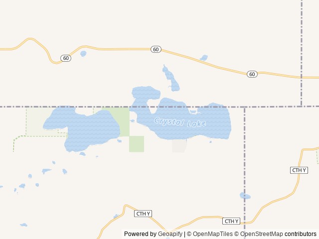 Map of Crystal Lake Park location at Lodi, WI, United States