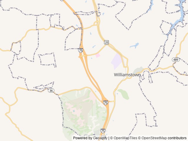 Map of Eden Reserve location at Williamstown, KY, United States