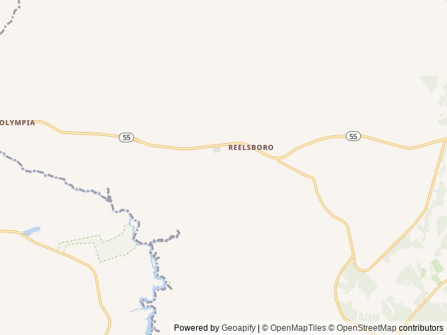 Map of Moonlight Lake RV Park & Cottages location at New Bern, NC, United States