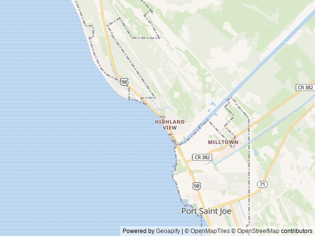 Map of Port St. Joe RV Park location at Port St. Joe, FL, United States