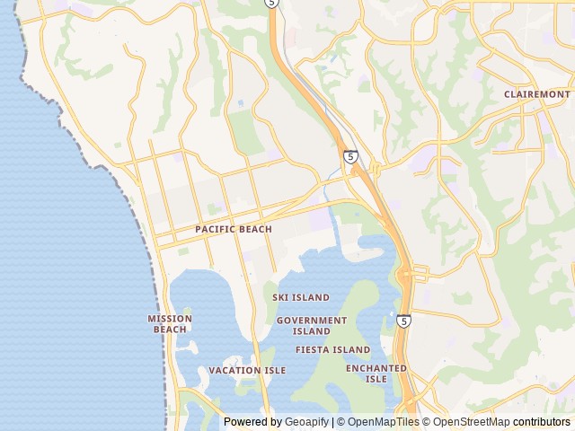 Map of Campland On The Bay location at San Diego, CA, United States