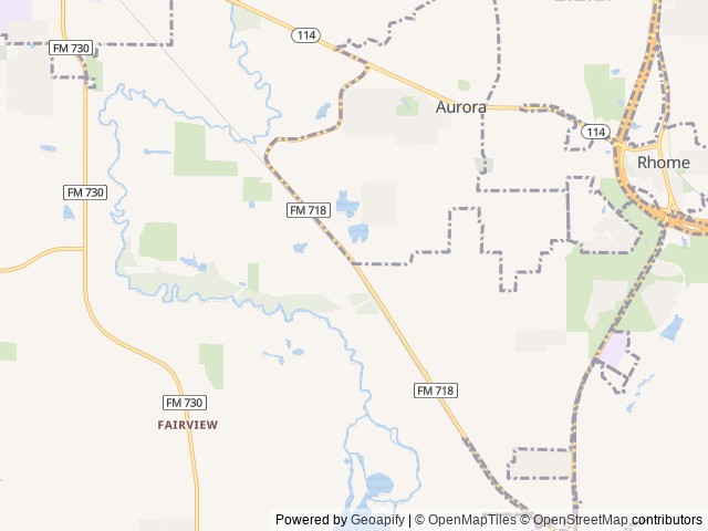 Map of Sun Ridge RV Park location at Rhome, TX, United States