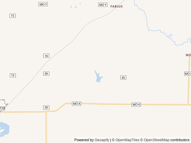 Map of Baring North Sever Lake location at Benton Township, MO, United States