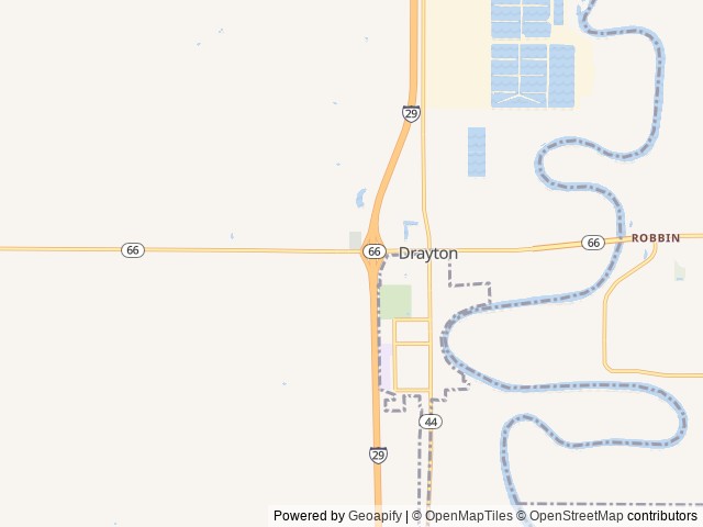 Map of Love's RV Hookup-Drayton ND 843 location at Drayton, ND, United States
