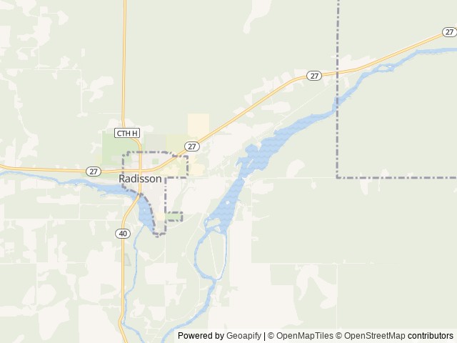 Map of Bullfrog Resort location at Radisson, WI, United States
