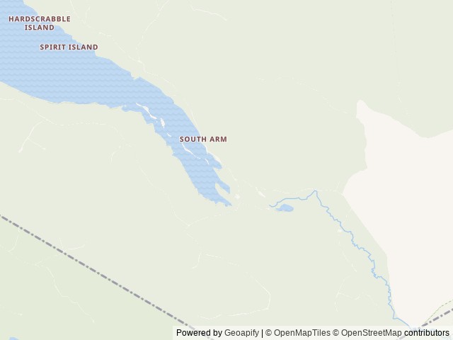 Map of South Arm Campground location at Andover, ME, United States