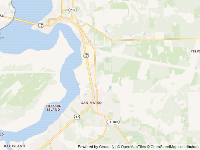 Map of St Johns Campground location at East Palatka, FL, United States