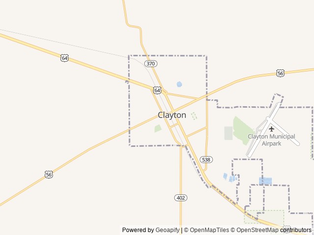 Map of Nomad Landing location at Clayton, NM, United States