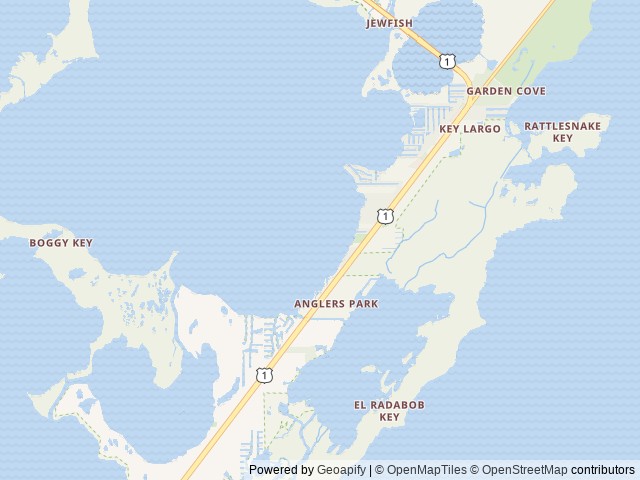 Map of Keys Palms RV Resort location at Key Largo, FL, United States