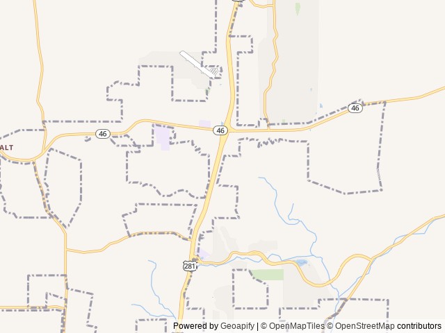 Map of Texas 281 RV Park location at Canyon Lake, TX, United States