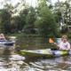 Two people kayaking on the river