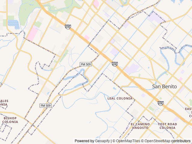 Map of Fun N Sun RV Resort location at Palmview, TX, United States