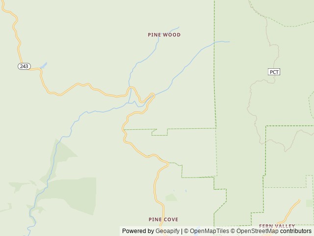 Map of Fern Basin location at Idyllwild, CA, United States