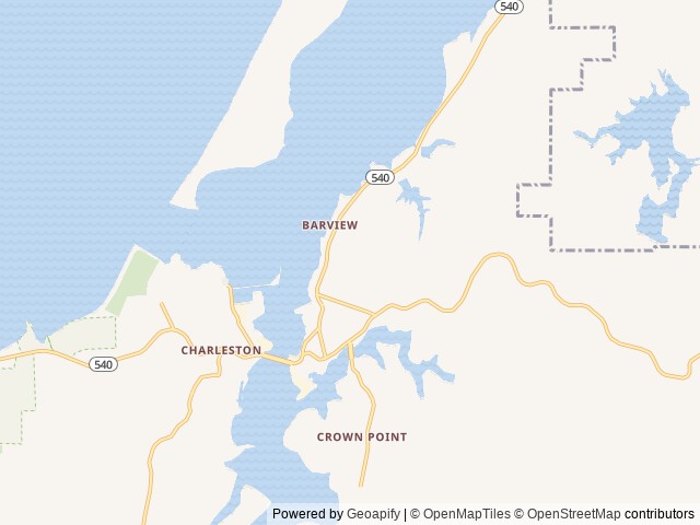 Map for Lala's cozy bunkhouse 2020 Wildwood X-Lite 24' near Coos Bay, OR