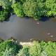 Overheard View of River with Kayaks