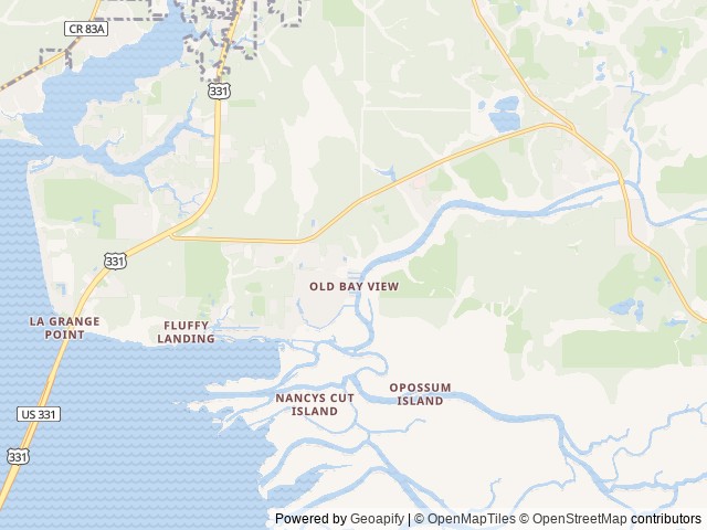 Map of Black Creek Lodge RV Park and Marina location at Freeport, FL, United States
