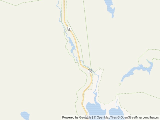 Map of Deer Mountain Campground location at Pittsburg, NH, United States