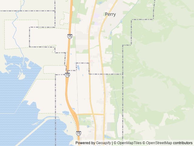 Map of Brigham City / Perry South KOA Journey location at Perry, UT, United States