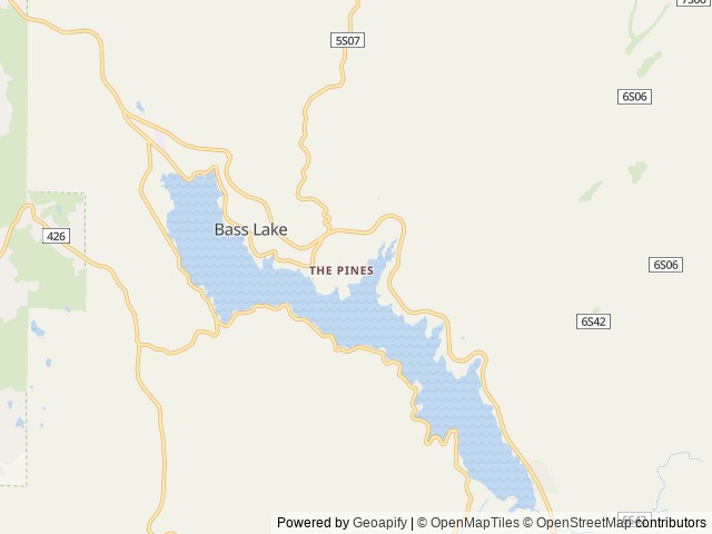 Map of Outdoorsy Yosemite location at Bass Lake, CA, United States
