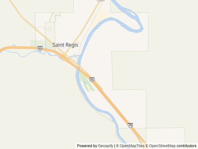 Map of The Nugget RV Resort location at Saint Regis, MT, United States