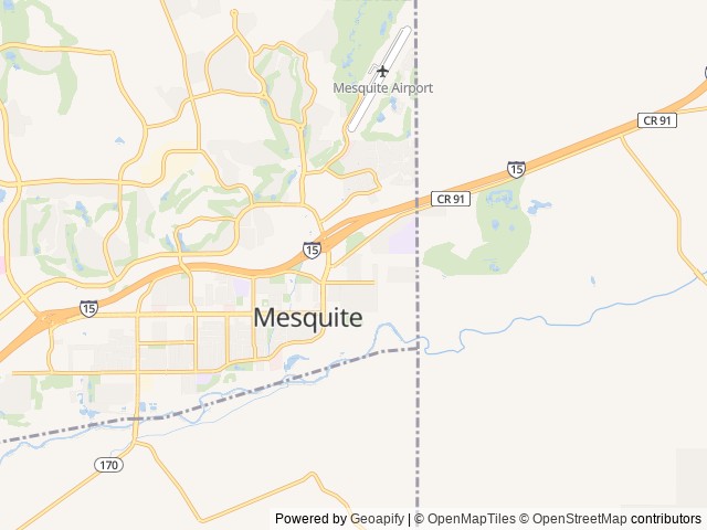 Map of Sun Resorts RV Park location at Mesquite, NV, United States