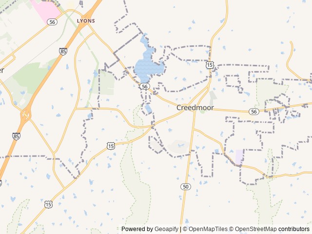 Map for G Place near Creedmoor, NC