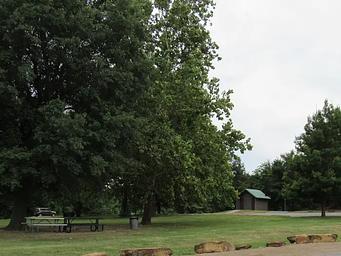 Day Use Area Vault Bathroom Facilities at Washington Irving South.